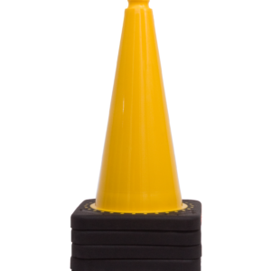 Verkeerskegel geel 50 cm met verzwaarde voet
